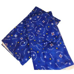 Let It Snow Snowflakes Blue Cotton Quilting Fabric 2/3 & 3/4 Yard Pieces Sewing